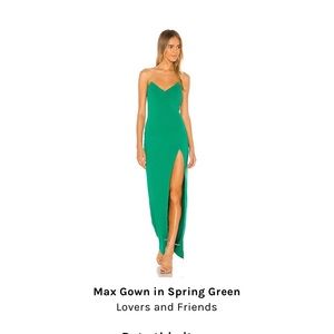 Lovers and Friends Max gown, strapless with thigh slit